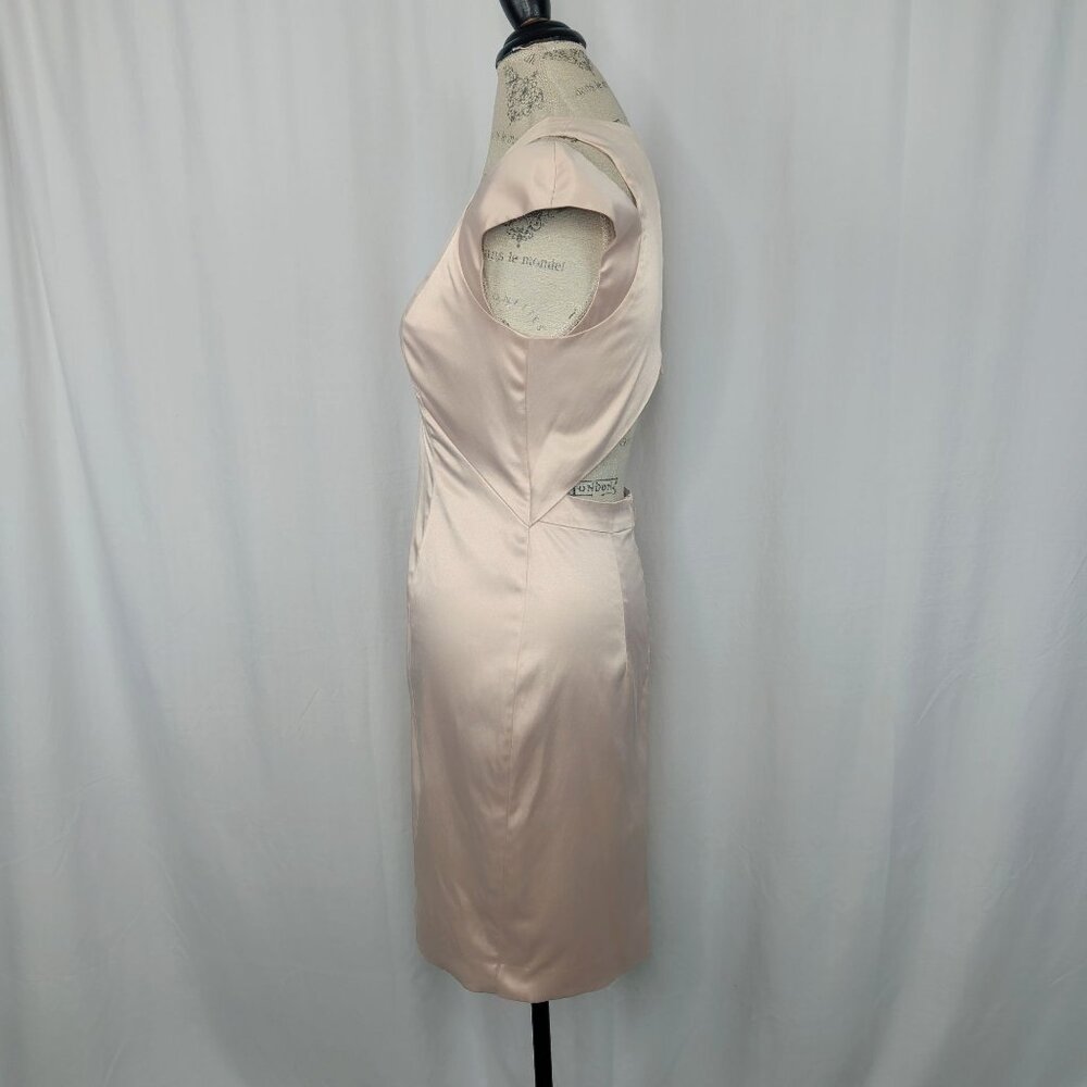 Black Halo Champagne Dress 6 Sheath Satin - Picture 5 of 12